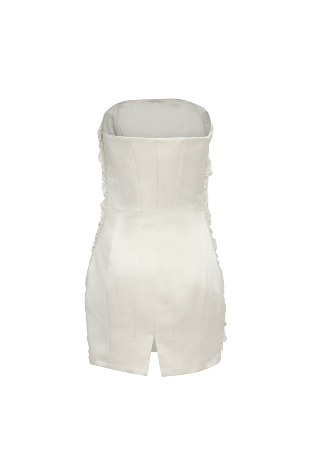 Hand Ruched Ivory Pearl Dress