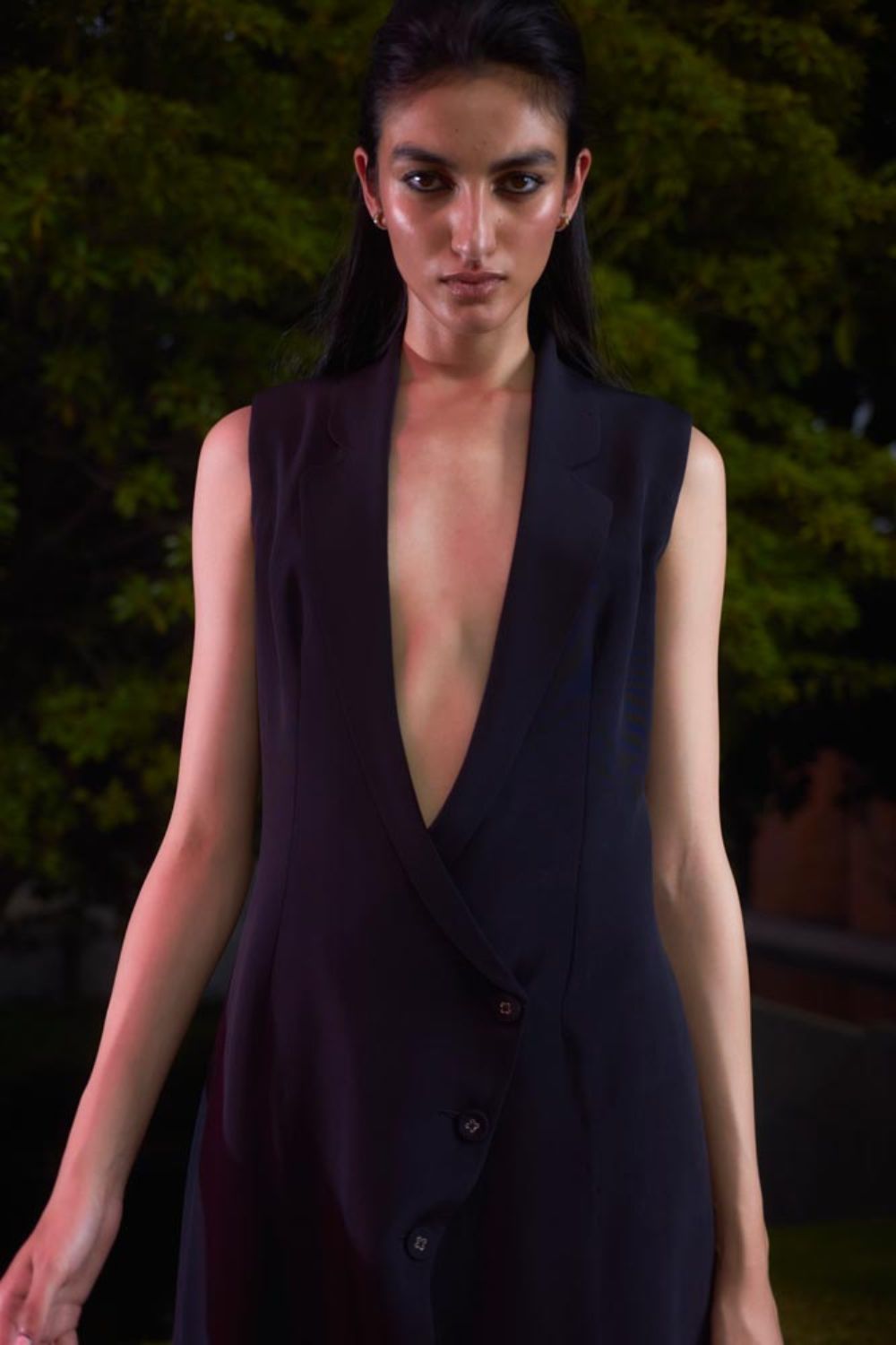 Sleeveless Crêpe Blazer Dress