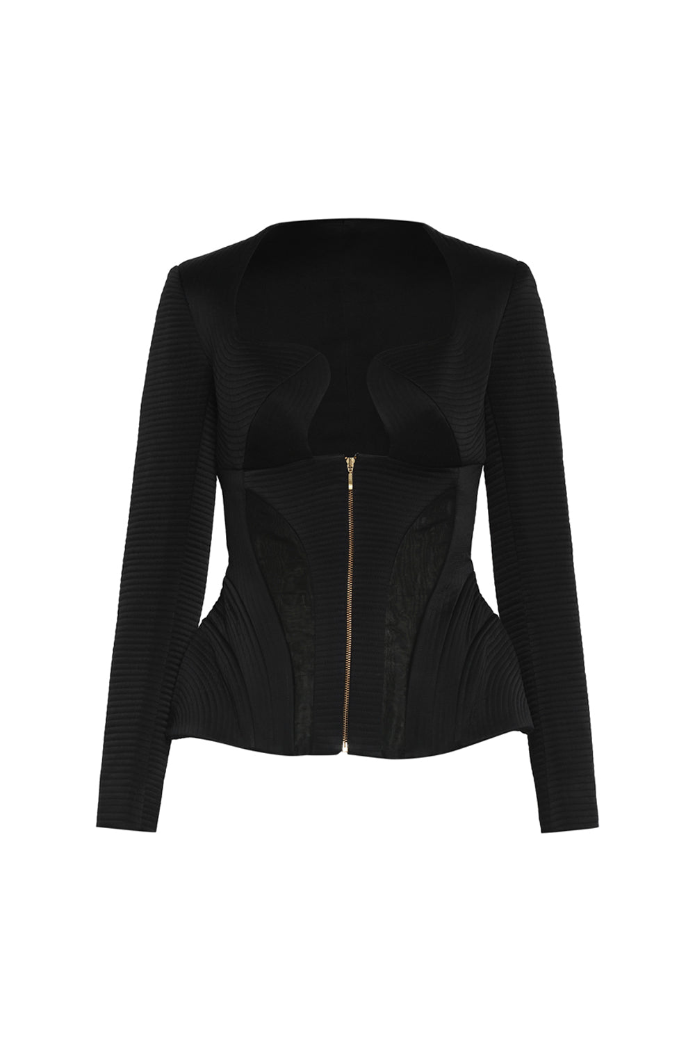 Quilted Silk Satin Corset Blazer