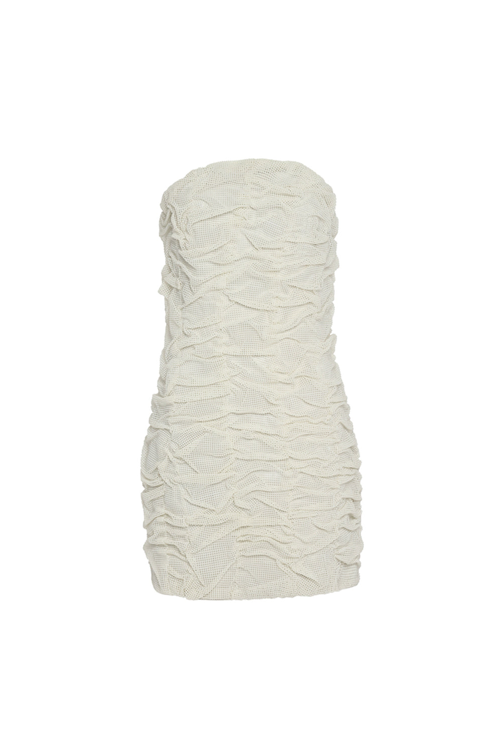 Hand Ruched Ivory Pearl Dress
