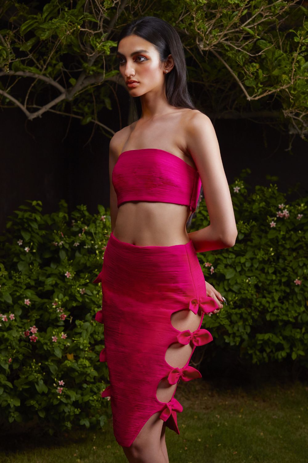 Hand Ruched Georgette Tube